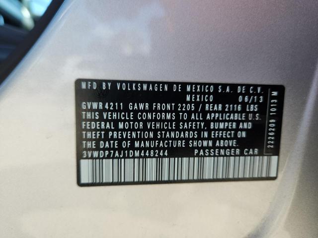 3VWDP7AJ1DM448244 - 2013 VOLKSWAGEN JETTA SE SILVER photo 12
