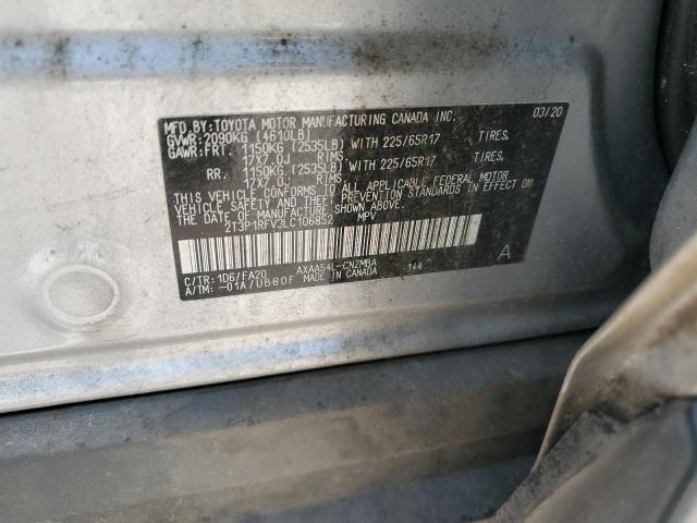 2T3P1RFV3LC106852 - 2020 TOYOTA RAV4 XLE SILVER photo 14