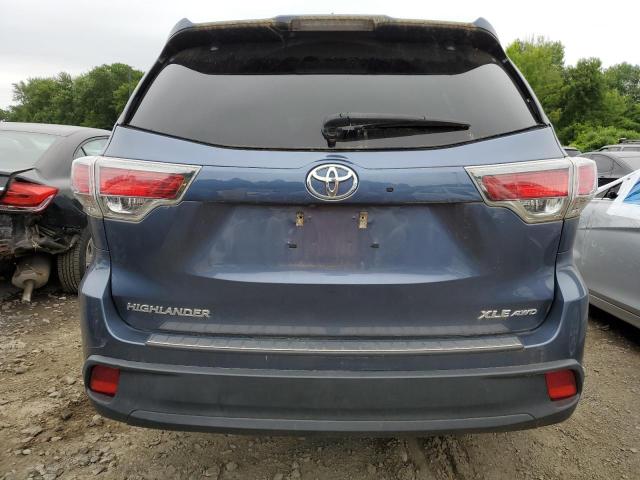 5TDJKRFH0GS245419 - 2016 TOYOTA HIGHLANDER XLE BLUE photo 6