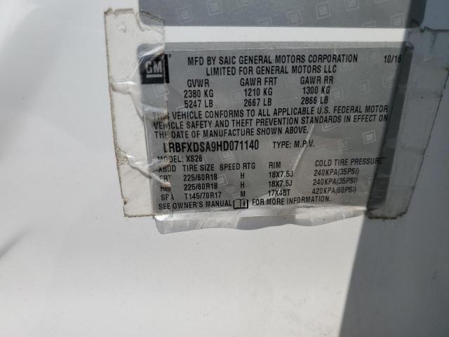 LRBFXDSA9HD071140 - 2017 BUICK ENVISION ESSENCE Ağ foto 13