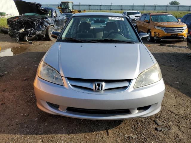 1HGES16325L011435 - 2005 HONDA CIVIC DX VP SILVER photo 5