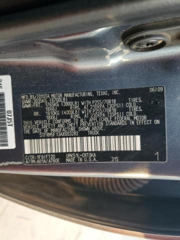 5TFRM5F13AX003282 - 2010 TOYOTA TUNDRA DOUBLE CAB SR5 GRAY photo 12