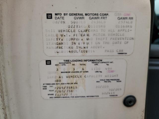 1G1BU54E0LA101014 - 1990 CHEVROLET CAPRICE CLASSIC BROUGHAM 双色 照片 13