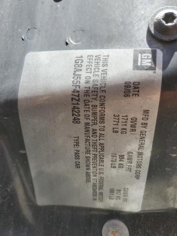 1G8AJ55F47Z142248 - 2007 SATURN ION LEVEL 2 BLACK photo 12