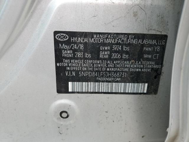 5NPD84LF5JH368731 - 2018 HYUNDAI ELANTRA SEL SILVER photo 13