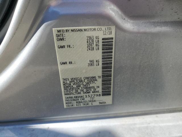 1N4BL4BVXKC157798 - 2019 NISSAN ALTIMA S 银色 照片 13