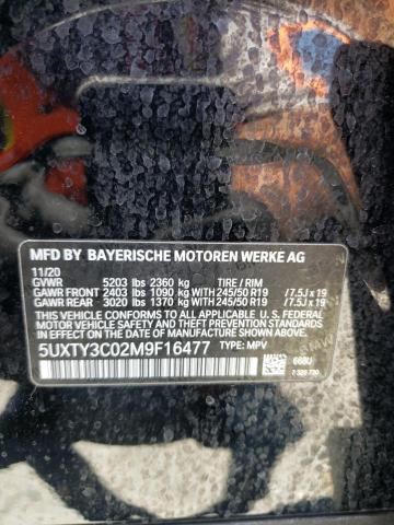 5UXTY3C02M9F16477 - 2021 BMW X3 SDRIVE30I Schwarz Foto 13