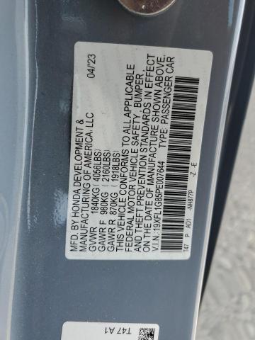 19XFL1G85PE007644 - 2023 HONDA CIVIC SPORT TOURING BLUE photo 12