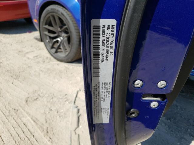 2C3CDZFJ6MH537614 - 2021 DODGE CHALLENGER R/T SCAT PACK BLUE photo 12