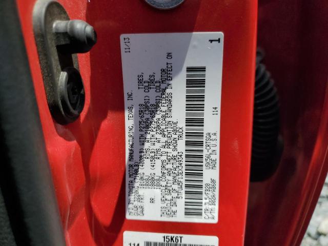 5TFUW5F13EX349343 - 2014 TOYOTA TUNDRA DOUBLE CAB SR/SR5 RED photo 12