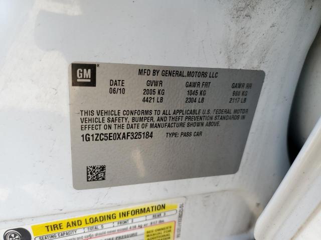 1G1ZC5E0XAF325184 - 2010 CHEVROLET MALIBU 1LT WHITE photo 12