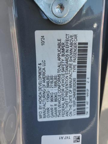 19XFL2H84SE005249 - 2025 HONDA CIVIC SPORT GRAY photo 12