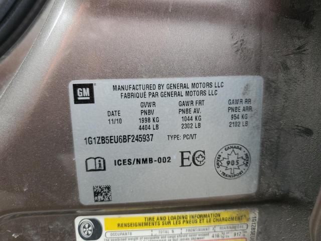 1G1ZB5EU6BF245937 - 2011 CHEVROLET MALIBU LS 米色 照片 12