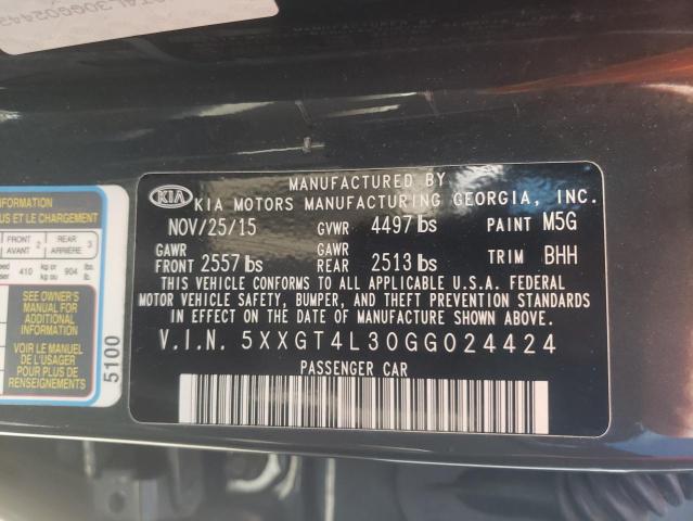 5XXGT4L30GG024424 - 2016 KIA OPTIMA LX CHARCOAL photo 12