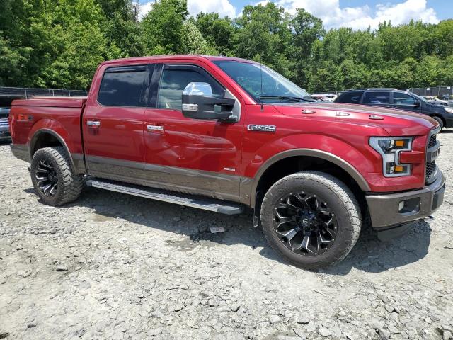 1FTEW1EG6FFB57814 - 2015 FORD F150 SUPERCREW RED photo 4