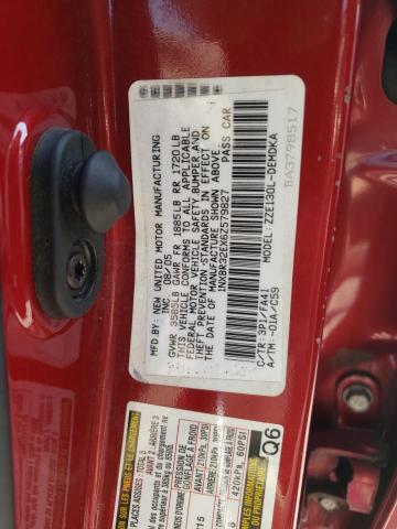 1NXBR32EX6Z579827 - 2006 TOYOTA COROLLA CE RED photo 12