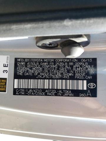 JTKJF5C77E3071493 - 2014 TOYOTA SCION TC 银色 照片 13