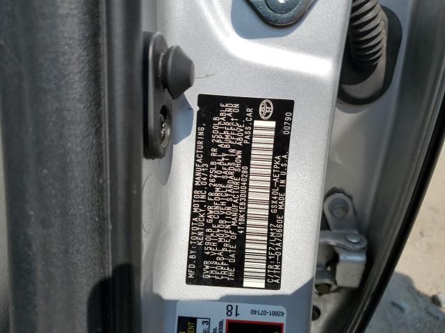 4T1BK1EB3DU040280 - 2013 TOYOTA AVALON BASE 银色 照片 12