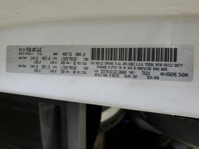 3C6TRVDG1GE128909 - 2016 RAM PROMASTER 2500 HIGH WHITE photo 13