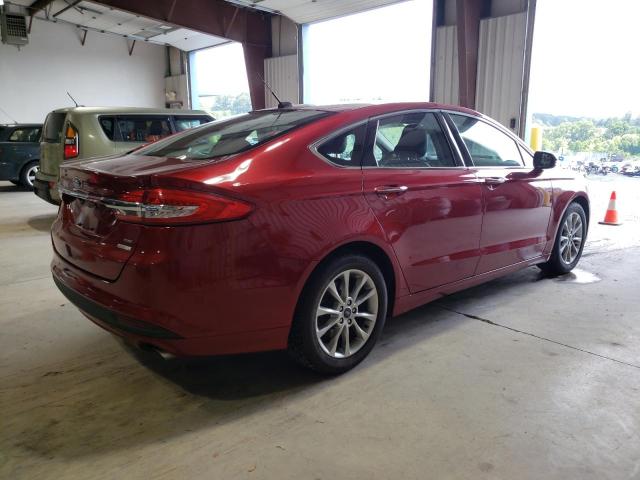 3FA6P0HDXHR155069 - 2017 FORD FUSION SE RED photo 3