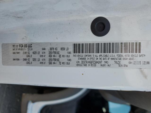 3C6TRVAG6FE504247 - 2015 RAM PROMASTER 1500 STANDARD WHITE photo 12