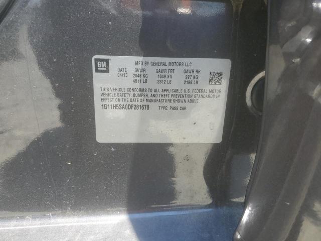 1G11H5SA0DF281678 - 2013 CHEVROLET MALIBU LTZ შავი ფოტო 13