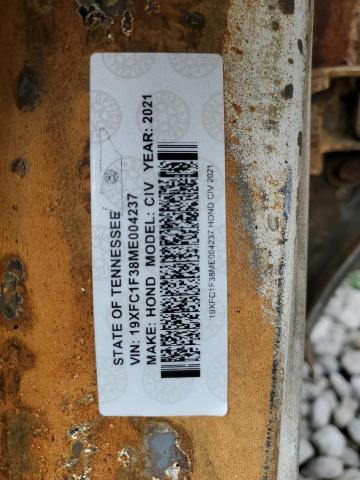 19XFC1F38ME004237 - 2021 HONDA CIVIC EX BURN photo 12