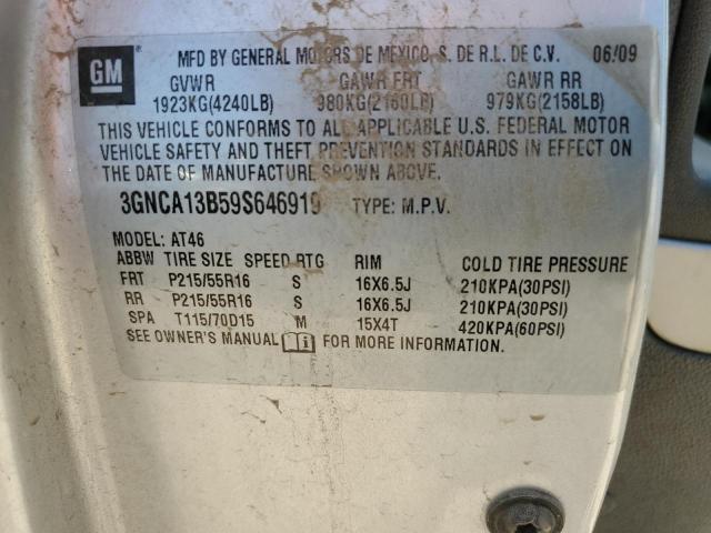 3GNCA13B59S646919 - 2009 CHEVROLET HHR LS SILVER photo 12