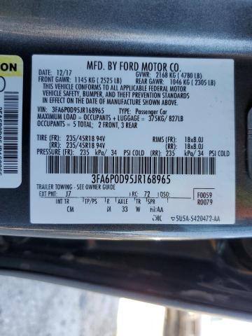 3FA6P0D95JR168965 - 2018 FORD FUSION TITANIUM/PLATINUM GRAY photo 12