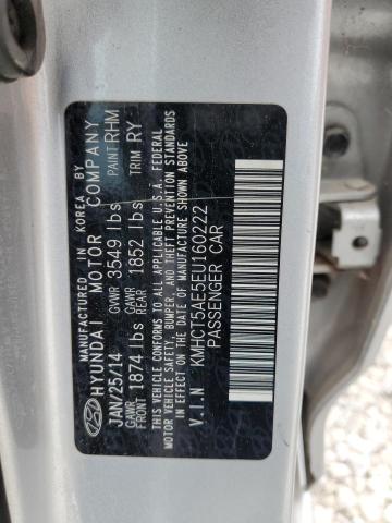 KMHCT5AE5EU160222 - 2014 HYUNDAI ACCENT GLS SILVER photo 12