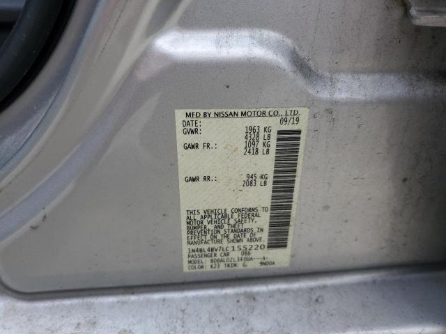 1N4BL4BV7LC155220 - 2020 NISSAN ALTIMA S SILVER photo 13