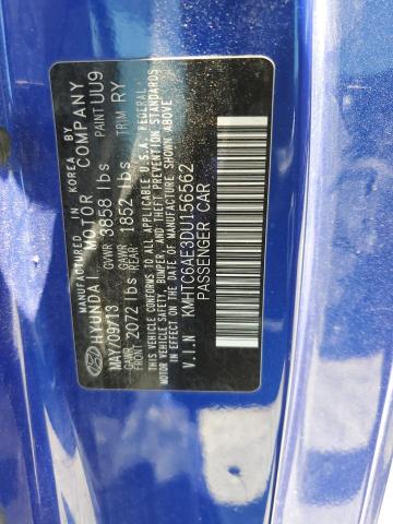 KMHTC6AE3DU156562 - 2013 HYUNDAI VELOSTER TURBO Azul foto 12