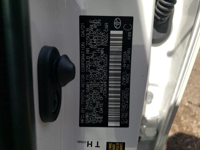 JTDKAMFU2M3150347 - 2021 TOYOTA PRIUS SPECIAL EDITION WHITE photo 12