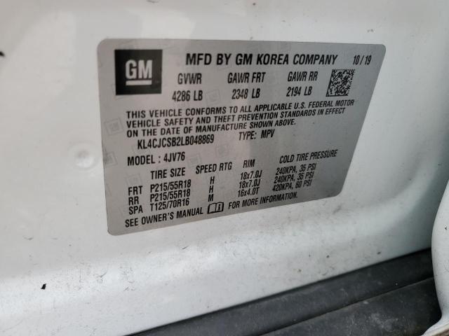 KL4CJCSB2LB048869 - 2020 BUICK ENCORE ESSENCE WHITE photo 13