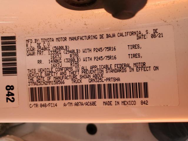 3TMAZ5CN2MM158566 - 2021 TOYOTA TACOMA DOUBLE CAB 白色 照片 13