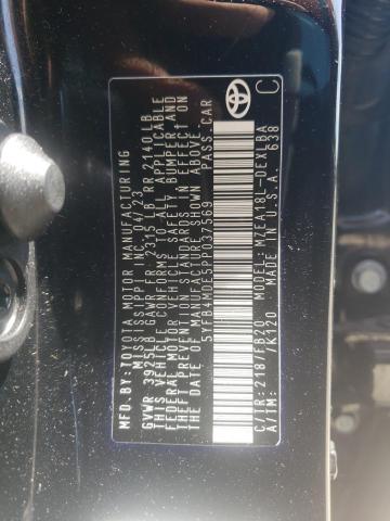 5YFB4MDE5PP037569 - 2023 TOYOTA COROLLA LE BLACK photo 12