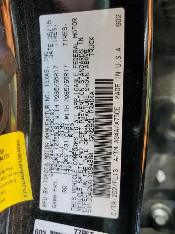 5TFJU4GN4FX084888 - 2015 TOYOTA TACOMA DOUBLE CAB PRERUNNER BLACK photo 13