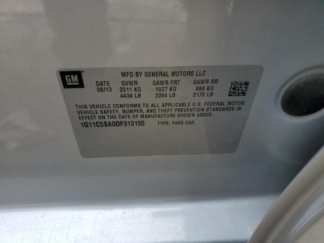 1G11C5SA0DF313155 - 2013 CHEVROLET MALIBU 1LT 银色 照片 12