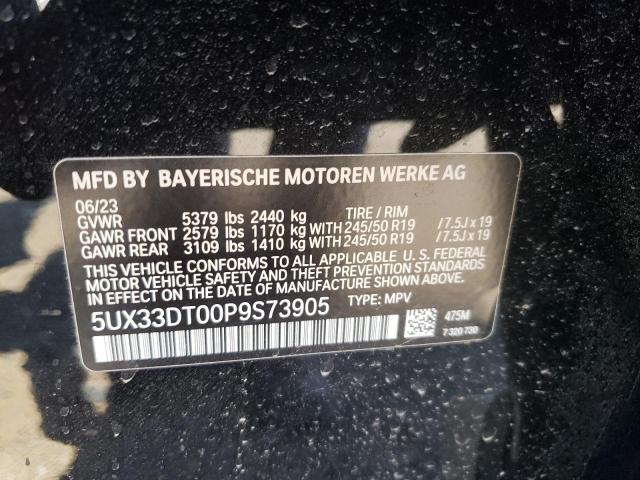 5UX33DT00P9S73905 - 2023 BMW X4 XDRIVE30I BLACK photo 12