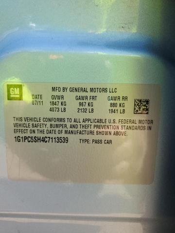 1G1PC5SH4C7113539 - 2012 CHEVROLET CRUZE LS ვერცხლისფერი ფოტო 12