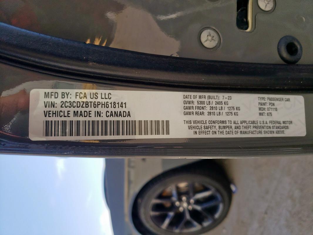 2C3CDZBT6PH618141 - 2023 DODGE CHALLENGER R/T Boz foto 13