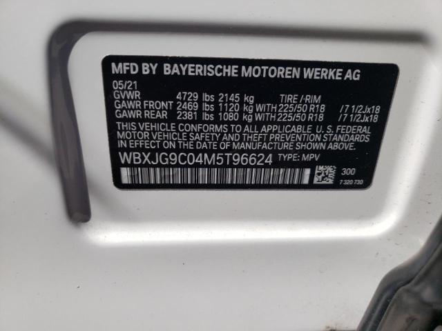 WBXJG9C04M5T96624 - 2021 BMW X1 XDRIVE28I WHITE photo 12