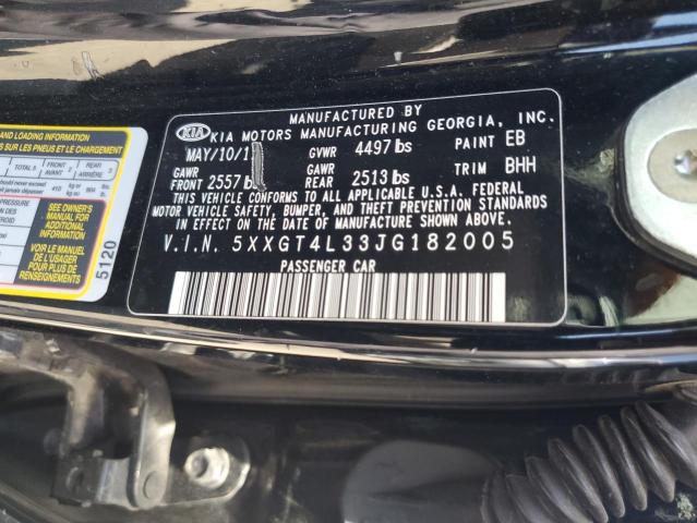 5XXGT4L33JG182005 - 2018 KIA OPTIMA LX შავი ფოტო 13