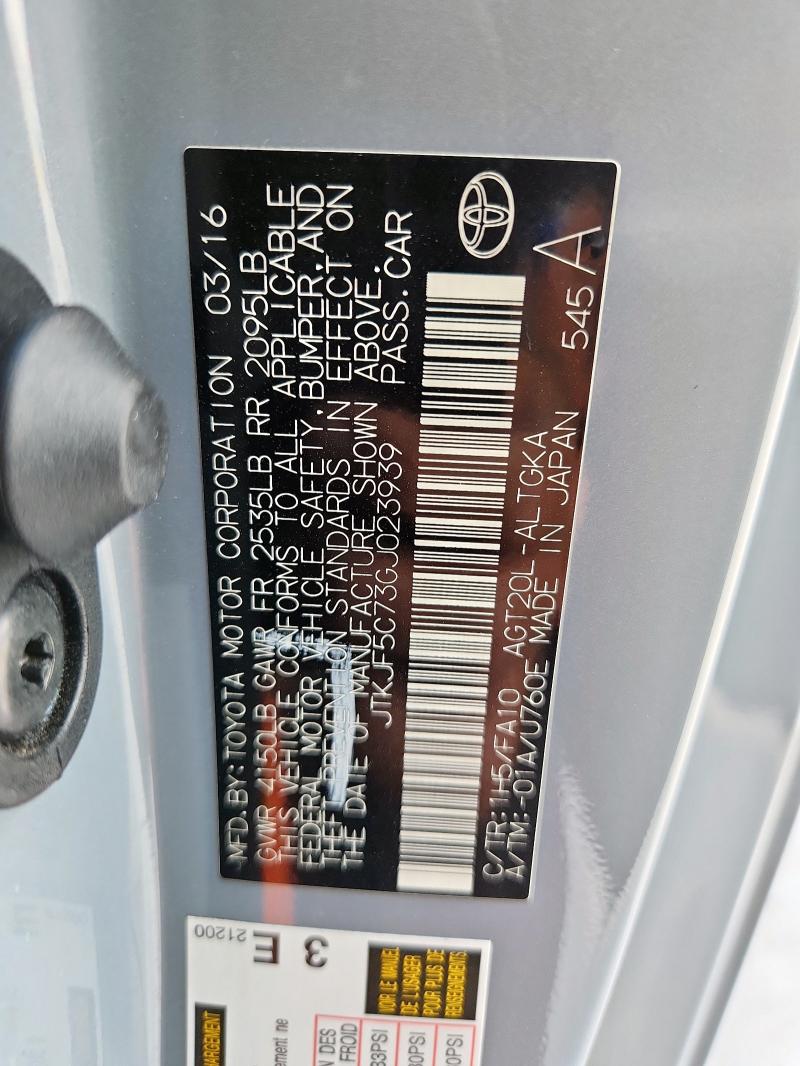 JTKJF5C73GJ023939 - 2016 TOYOTA SCION TC 灰色 照片 12