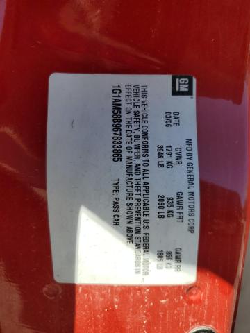 1G1AM58B967833865 - 2006 CHEVROLET COBALT SS RED photo 12