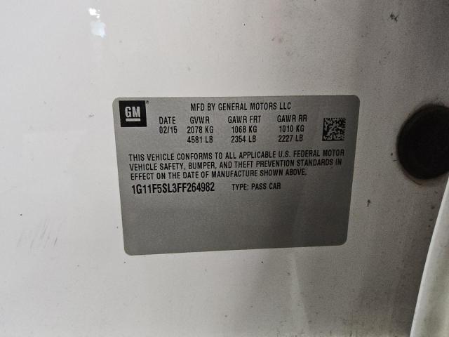 1G11F5SL3FF264982 - 2015 CHEVROLET MALIBU LTZ WHITE photo 12