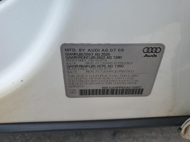 WA1LKAFPXAA016987 - 2010 AUDI Q5 PREMIUM PLUS WHITE photo 13