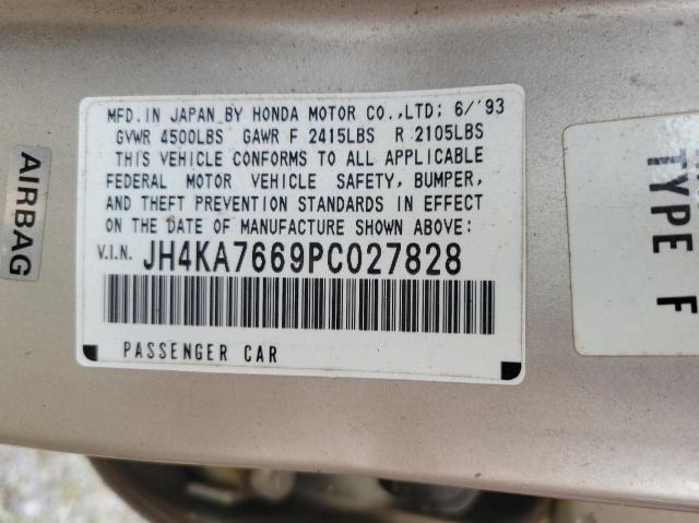 JH4KA7669PC027828 - 1993 ACURA LEGEND L GOLD photo 10