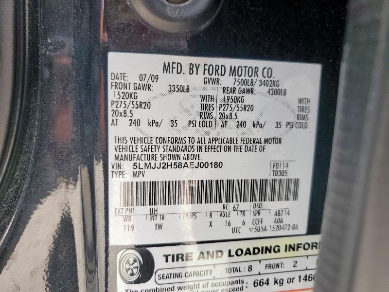 5LMJJ2H58AEJ00180 - 2010 LINCOLN NAVIGATOR BLACK photo 13