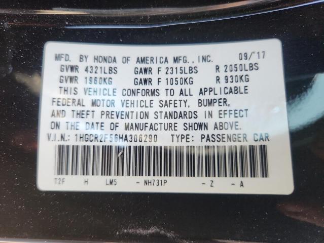 1HGCR2F56HA306290 - 2017 HONDA ACCORD SPORT 黑色 照片 12